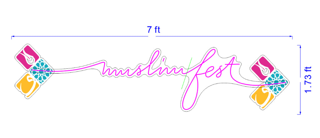 Custom Muslim Fest sign